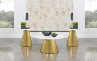 Avon 3-piece Marble Top Coffee and End Table Set White
