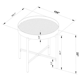 Ozella 3-piece Round Coffee and End Table Set Sandy Black