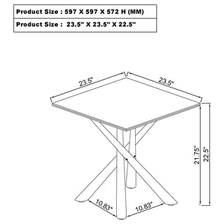 Carvell Square Sintered Stone End Side Table Mirage White