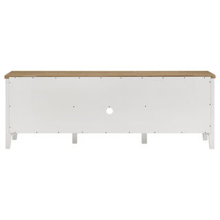 Hollis 2-door Wood 67-inch TV Stand with Drawer Brown and White