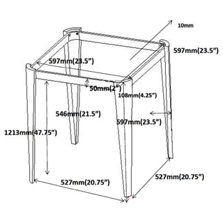 Square Smoked Glass Top Stainless Steel End Table Chrome