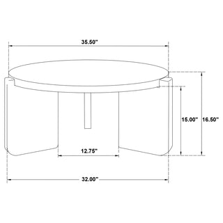 Cordova Round Solid Wood Coffee Table Black