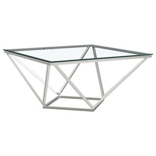 Brittania 2-piece Square Coffee and End Table Set Nickel