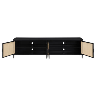 Amherst 4-door 78-inch Metal TV Stand Media Console Black