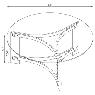 Janessa Round Glass Top Acrylic Leg Coffee Table Matte Brass