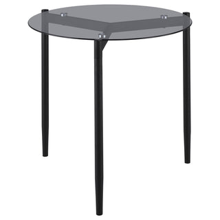 Rosalie Round Smoked Glass Top End Table Grey