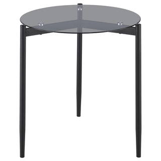 Rosalie Round Smoked Glass Top End Table Grey