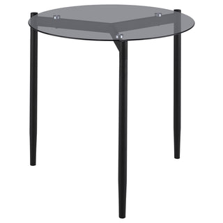 Rosalie Round Smoked Glass Top End Table Grey