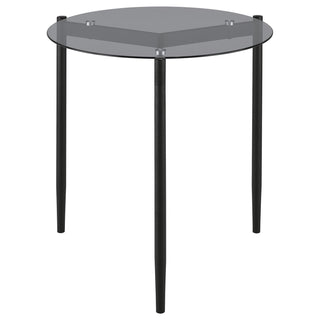 Rosalie Round Smoked Glass Top End Table Grey