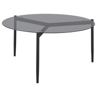 Rosalie Round Smoked Glass Top Coffee Table Grey