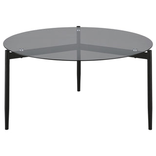 Rosalie Round Smoked Glass Top Coffee Table Grey