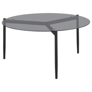 Rosalie Round Smoked Glass Top Coffee Table Grey