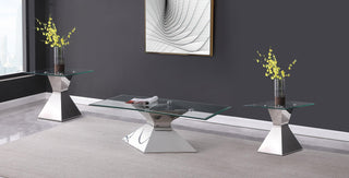Jenny 3-piece Rectangular Coffee and End Table Set Chrome