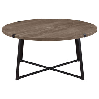 Marcus 2-piece Round Coffee and End Table Set Light Brown