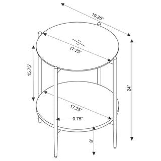Jonelle 3-piece Round Coffee and End Table Set Gold