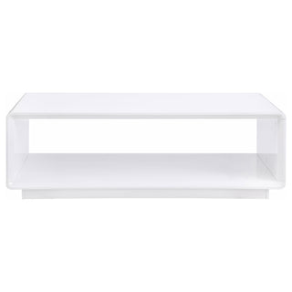 Paseo Rectangular Cocktail Coffee Table White High Gloss