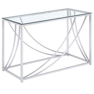 Lille Glass Top Entryway Console Table Accents Chrome