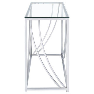 Lille Glass Top Entryway Console Table Accents Chrome
