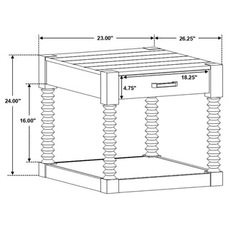 Meredith 1-drawer Rectangular Side End Table Coffee Bean