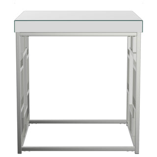 Dafina Square Mirrored Top Side End Table Chrome