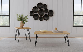 Zander Rectangular Wood Top Coffee Table Natural Brown