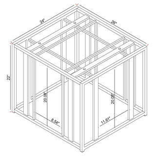 Adri Rectangular Glass Top Side End Table Matte Brass