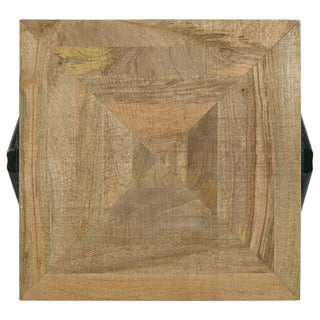 Avery Square Solid Mango Wood Side End Table Natural