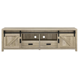 Madra 2-door Engineered Wood 79-inch TV Stand Distressed Pine