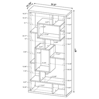 Linbrook 67-inch 8-shelf Bookshelf Black Oak