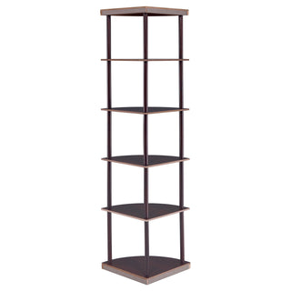 Bonwick 72-inch 5-shelf Corner Bookshelf Cappuccino