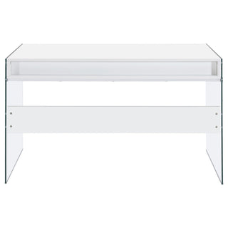 Dobrev 48-inch 2-drawer Writing Desk White High Gloss