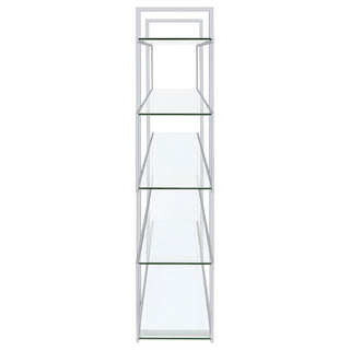 Elmer 63-inch 5-shelf Bookshelf Clear and Chrome