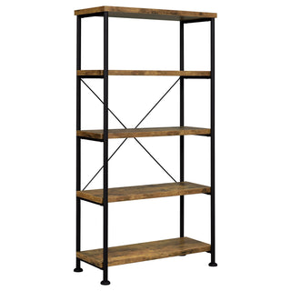 Analiese 2-piece Computer Desk Bookcase Set Rustic Nutmeg