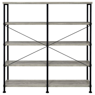 Analiese 63-inch 4-shelf Double Bookshelf Grey Driftwood