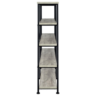 Analiese 63-inch 4-shelf Double Bookshelf Grey Driftwood