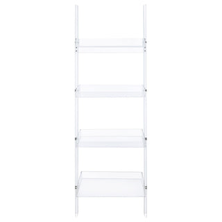 Amaturo 72-inch 4-shelf Acrylic Ladder Bookshelf Clear