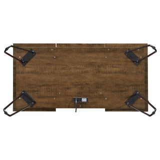 Sheeran 47-inch Writing Desk with Storage Rustic Amber