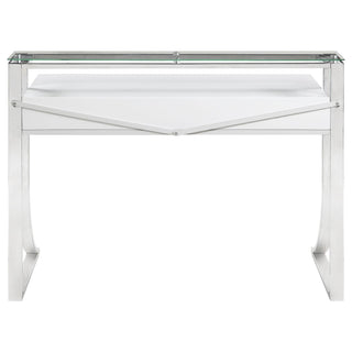 Gemma 48-inch 2-drawer Writing Desk White High Gloss