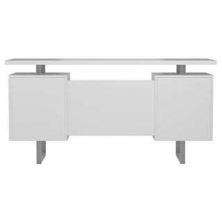 Lawtey 60-inch 2-drawer Computer Desk White High Gloss