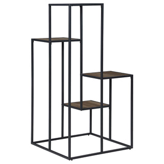 Rito 4-tier Multi-Display Shelf Rustic Brown and Black