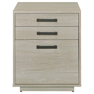 Loomis 3-drawer Home Office File Cabinet Whitewashed Grey