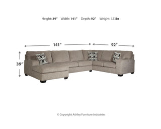 Ballinasloe 3-Piece Sectional with Ottoman