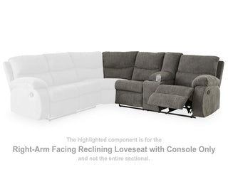 Museum Right-Arm Facing Reclining Loveseat with Console