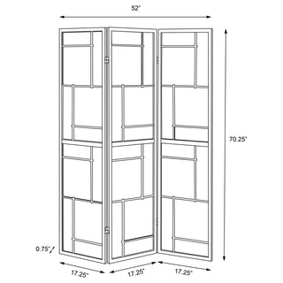 Damis 3-Panel Room Divider Folding Shoji Screen Black