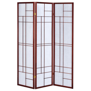 Katerina 3-Panel Room Divider Folding Shoji Screen Cherry