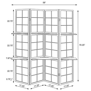 Iggy 4-Panel Room Divider Folding Shoji Screen Cappuccino