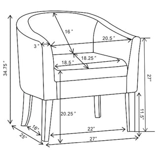 Jansen Upholstered Accent Club Chair Grey and Black