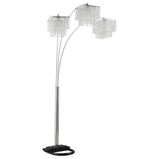 Miriam 90-inch Hanging Crystal Arc Floor Lamp Chrome