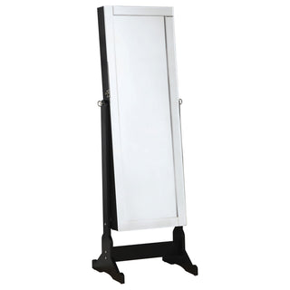 Cortez Cheval Mirror with Jewelry Storage Black