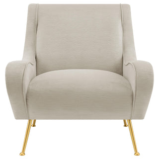 Ricci Upholstered Saddle Arm Accent Chair Stone